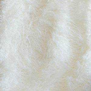 Mongolian White Faux Fur Throw