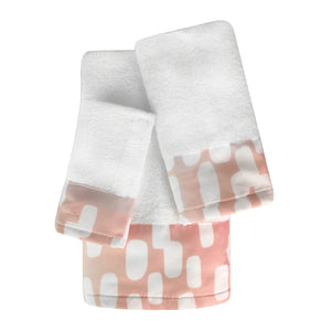 Cascade 3pc Cotton Towel Set with Printed Border (4 Pack)