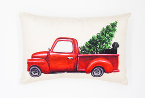 Red Truck Printed Holiday Cushion (4 Pack)