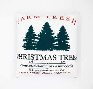 Farm Fresh Christmas Tree Printed Holiday Cushion (4 Pack)
