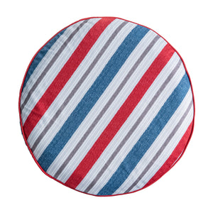 Outdoor Inflatable Ottoman Navy Red Stripe (2 Pack)