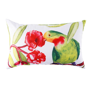 Parrot and Flower Outdoor Cushion
